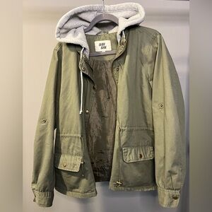 Outer Edge Olive Green Canvas Hooded Jacket
